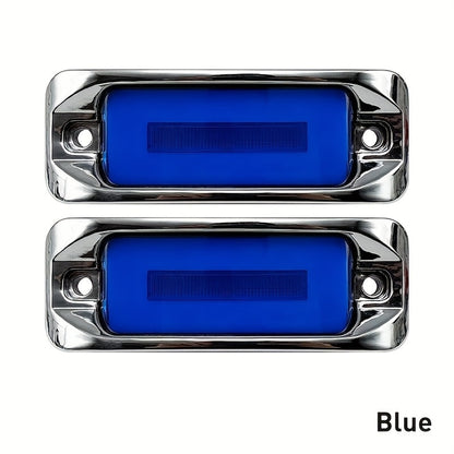 LED Car Side Marker Lights – Strobe Warning Flashing Signal Light for Truck Car Night Driving Safety, High/Low Brightness, 2pcs (Red/Yellow/Blue/Green/White)