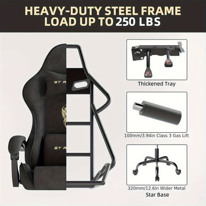 Velvet Gaming Chair, Ergonomic Video Game Chair for Comfortable Everyday Seating detail image - detail view 11
