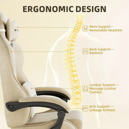 Velvet Gaming Chair, Ergonomic Video Game Chair for Comfortable Everyday Seating detail image - detail view 14