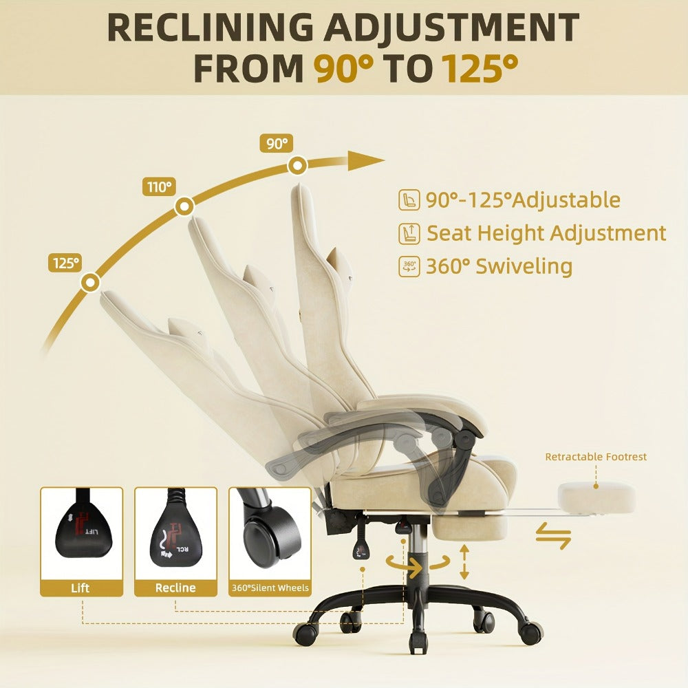 Velvet Gaming Chair, Ergonomic Video Game Chair for Comfortable Everyday Seating detail image - detail view 15