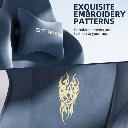 Velvet Gaming Chair, Ergonomic Video Game Chair for Comfortable Everyday Seating detail image - detail view 20