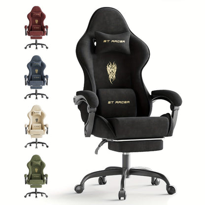 Gaming Chair, High Back Ergonomic Velvet Gamer Chair for Adults with Footrest and Massage shown in the main product view