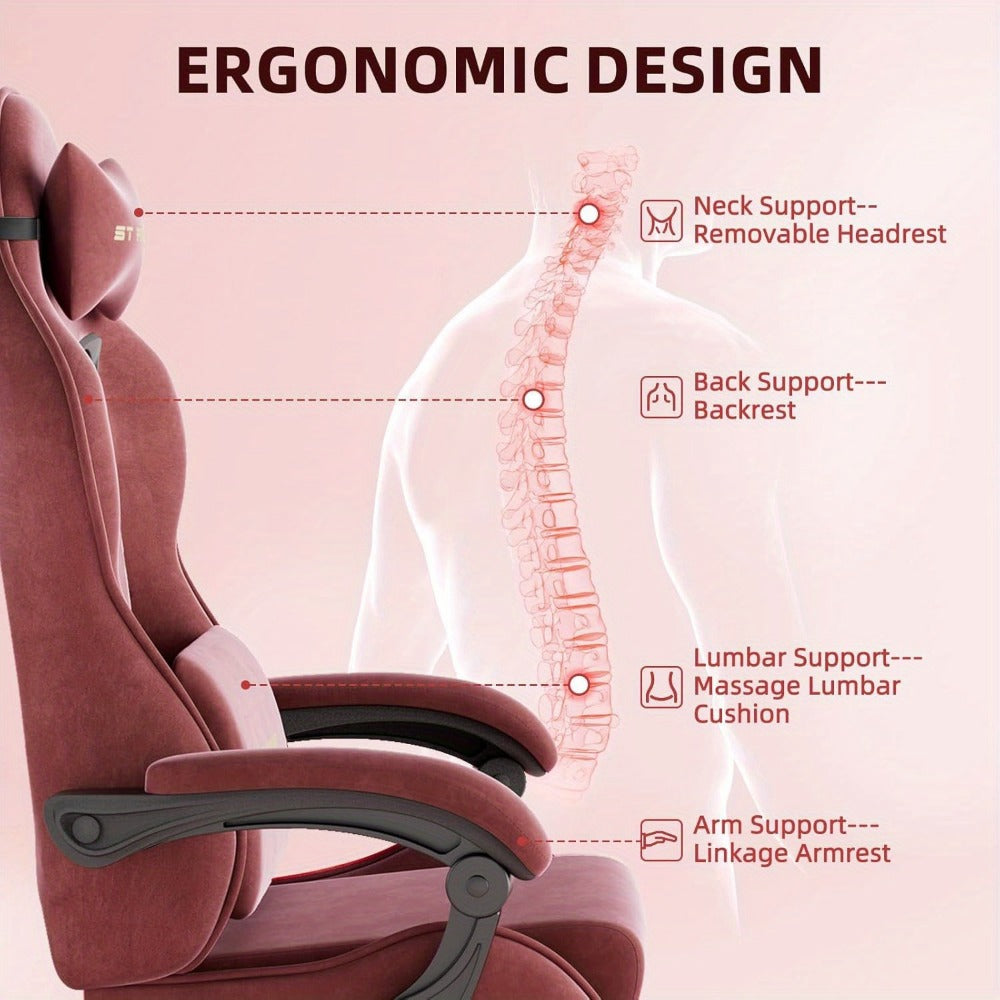 Velvet Gaming Chair, High-Back Gaming Seat for Comfortable Everyday Seating detail image - detail view 14