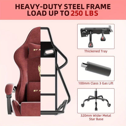 Velvet Gaming Chair, High-Back Gaming Seat for Comfortable Everyday Seating detail image - detail view 16