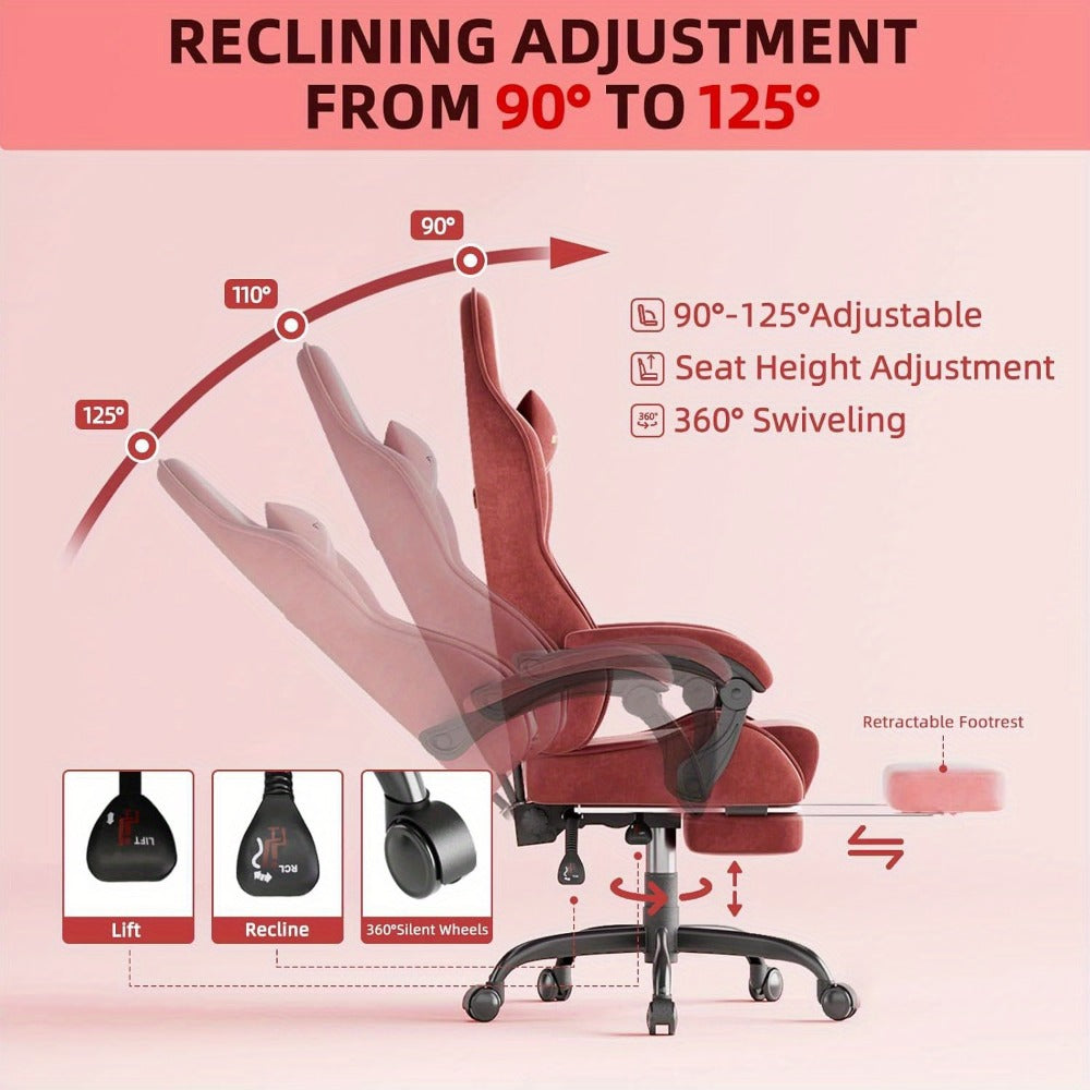 Velvet Gaming Chair, High-Back Gaming Seat for Comfortable Everyday Seating detail image - detail view 18