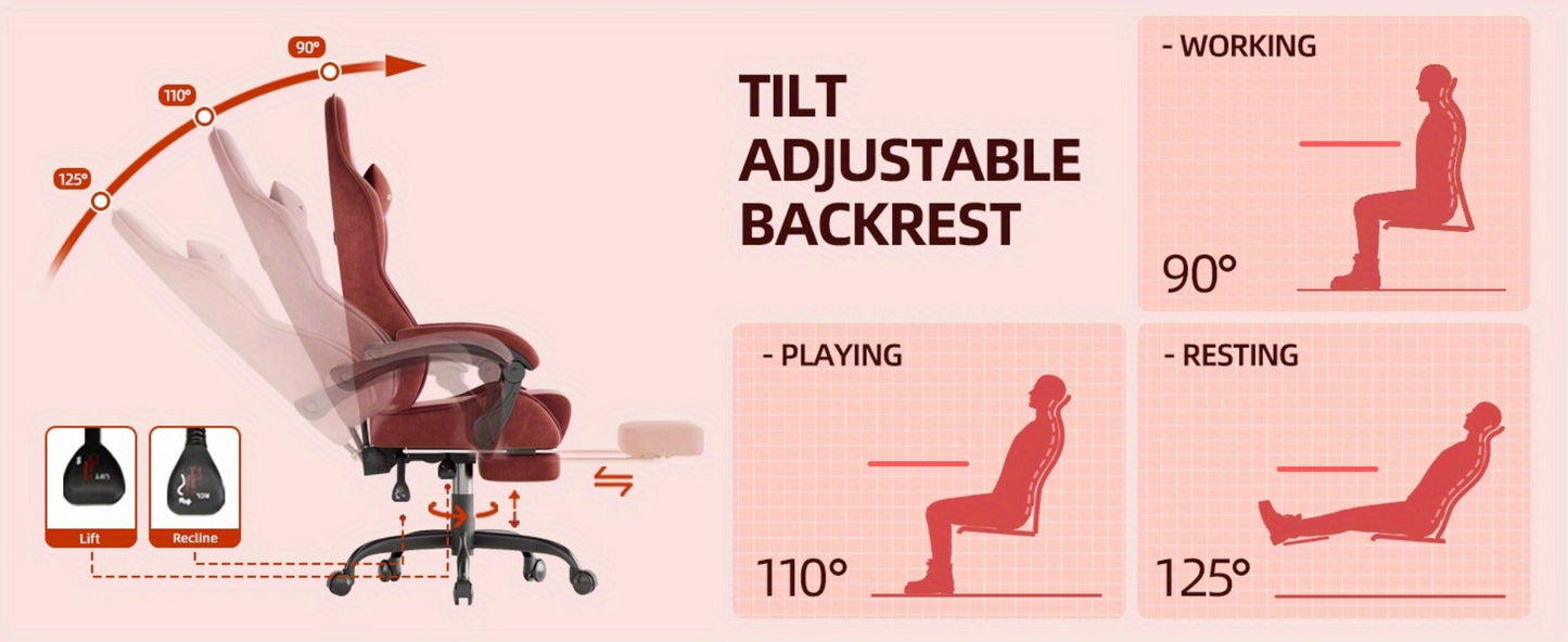 Velvet Gaming Chair, High-Back Gaming Seat for Comfortable Everyday Seating detail image - detail view 29