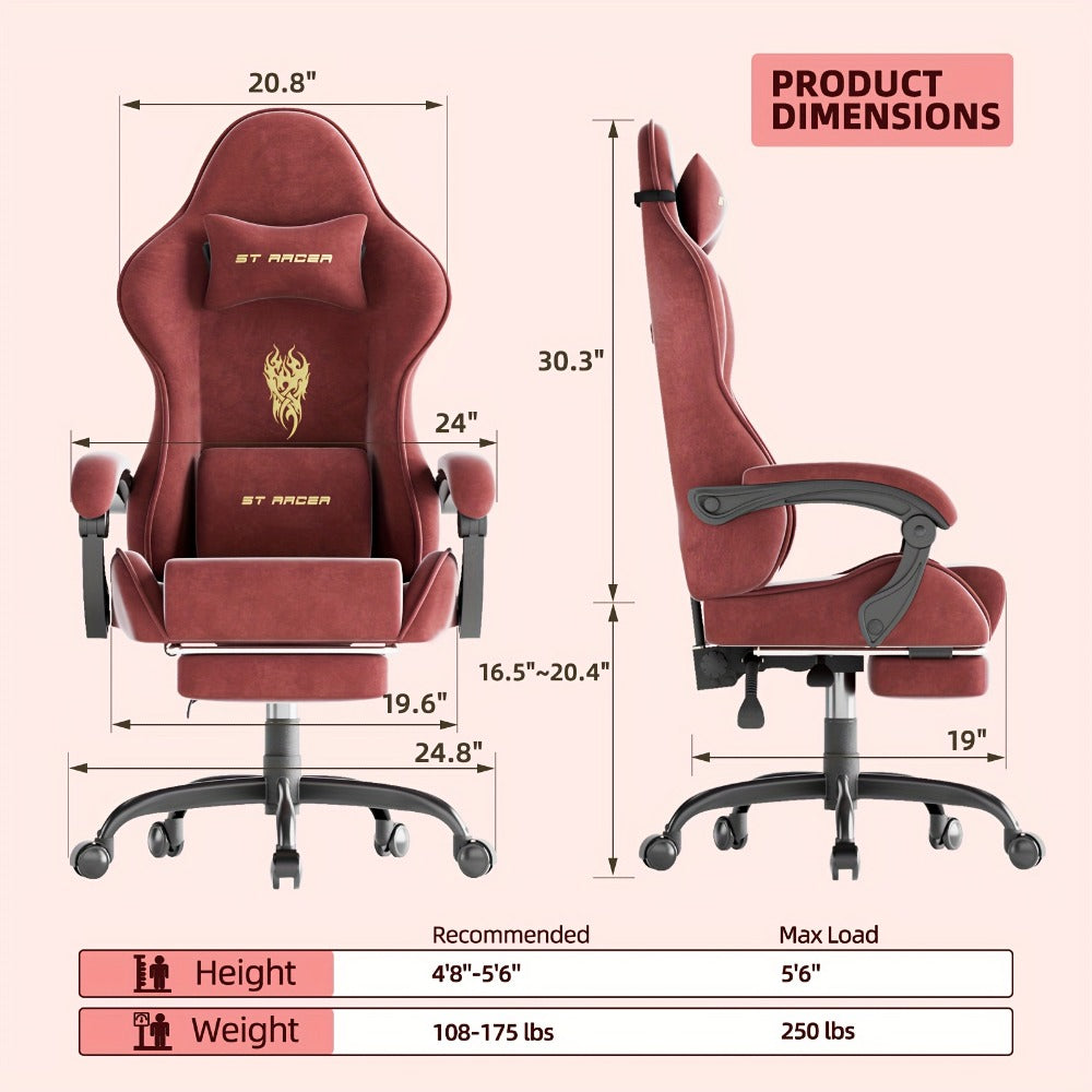 Velvet Gaming Chair, High-Back Gaming Seat for Comfortable Everyday Seating detail image - detail view 4