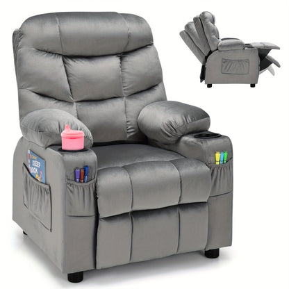 Kids Recliner Chair shown in the Gray option