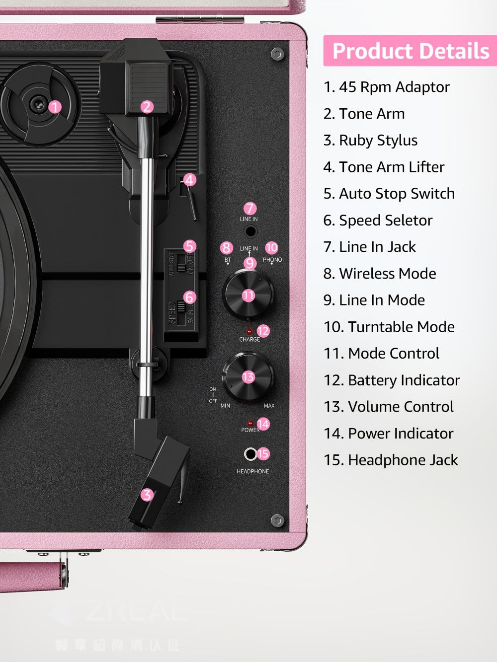 Vinyl Record, Wireless, Portable, Player, Built for Music Listening and Collecting detail image - detail view 24