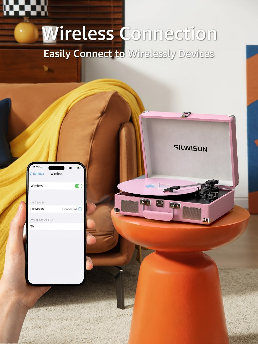 Vinyl Record, Wireless, Portable, Player, Built for Music Listening and Collecting detail image - detail view 26