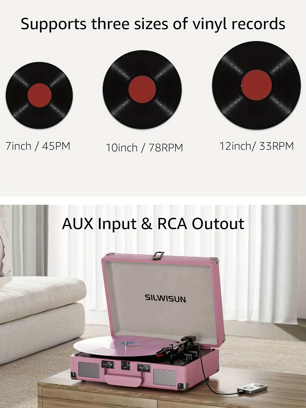 Vinyl Record, Wireless, Portable, Player, Built for Music Listening and Collecting detail image - detail view 27