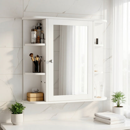 Wall-Mounted Bathroom Medicine Cabinet with Open Shelves for Organized Everyday Storage detail image - detail view 7