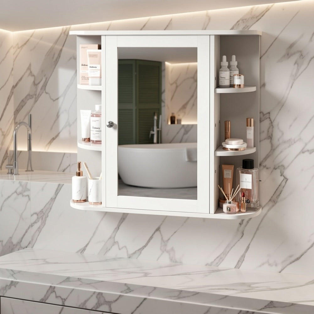 Wall-Mounted Bathroom Mirror Cabinet with Adjustable Shelves detail image - detail view 7