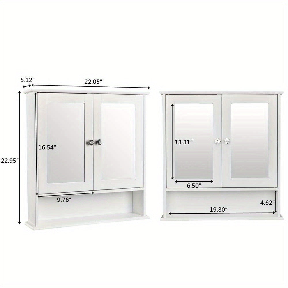 Wall-Mounted Bathroom Wall Cabinet for Organized Everyday Storage, in White detail image - detail view 7