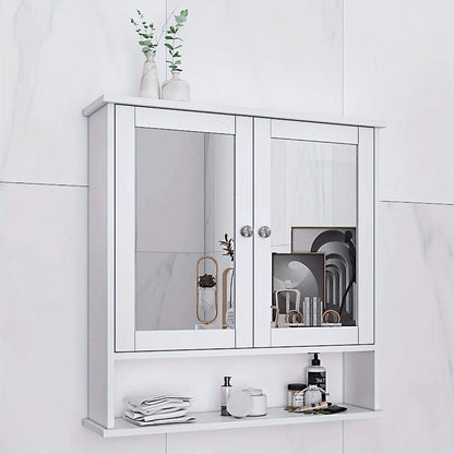 Bathroom Wall Cabinet, Wall Mounted Bathroom Cabinet with 2 Mirror Doors & Adjustable shown in the main product view
