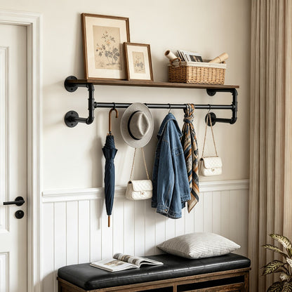 Wall-Mounted Clothes Rack for Organized Everyday Storage in Entryway detail image - detail view 15