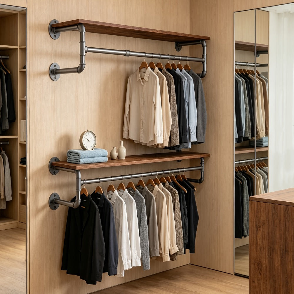Wall-Mounted Clothes Rack for Organized Everyday Storage in Entryway detail image - detail view 16