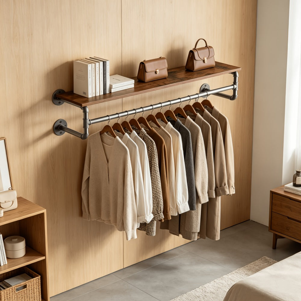 Wall-Mounted Clothes Rack for Organized Everyday Storage in Entryway detail image - detail view 6
