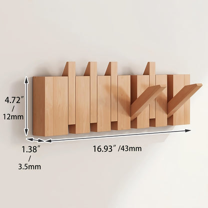 Coat Rack shown in the Beech, 6 Hooks option