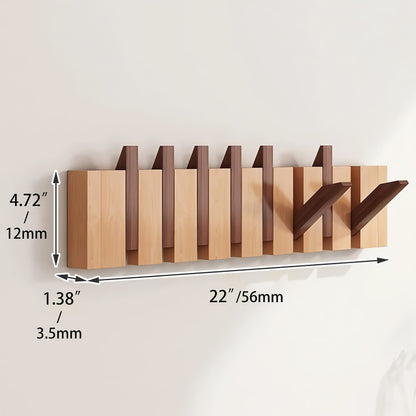 Coat Rack shown in the Beech & Walnut, 8 Hooks option