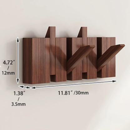 Coat Rack shown in the Walnut, 4 Hooks option