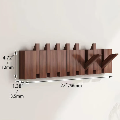 Coat Rack shown in the Walnut, 8 Hooks option