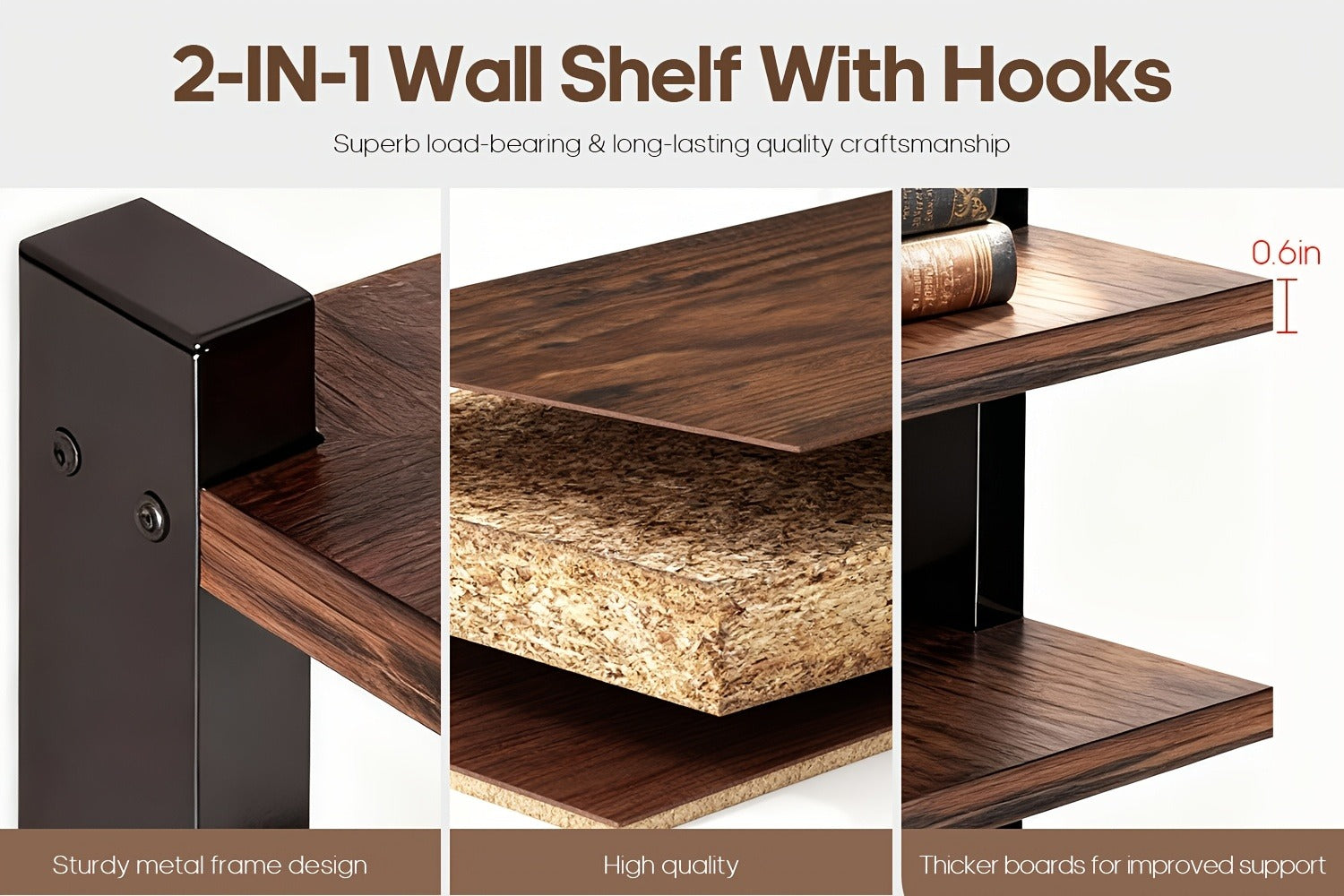 Wall-Mounted Freestanding Clothes Rack for Entryway and Living Room detail image - detail view 14