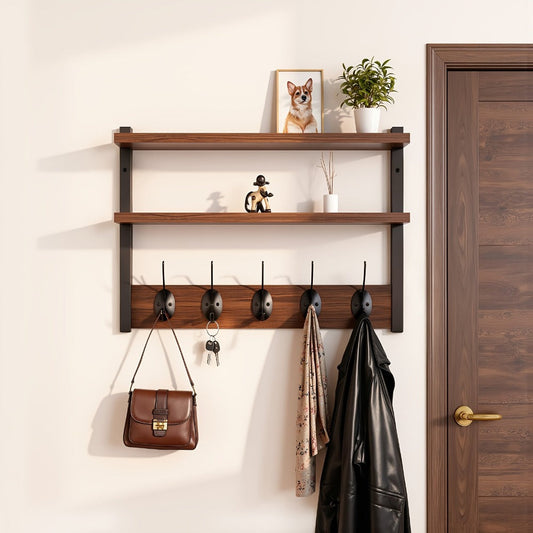 Clothes Rack, Double Layer Metal Wall-Mounted or Freestanding Garment Rack Space Saving shown in the main product view