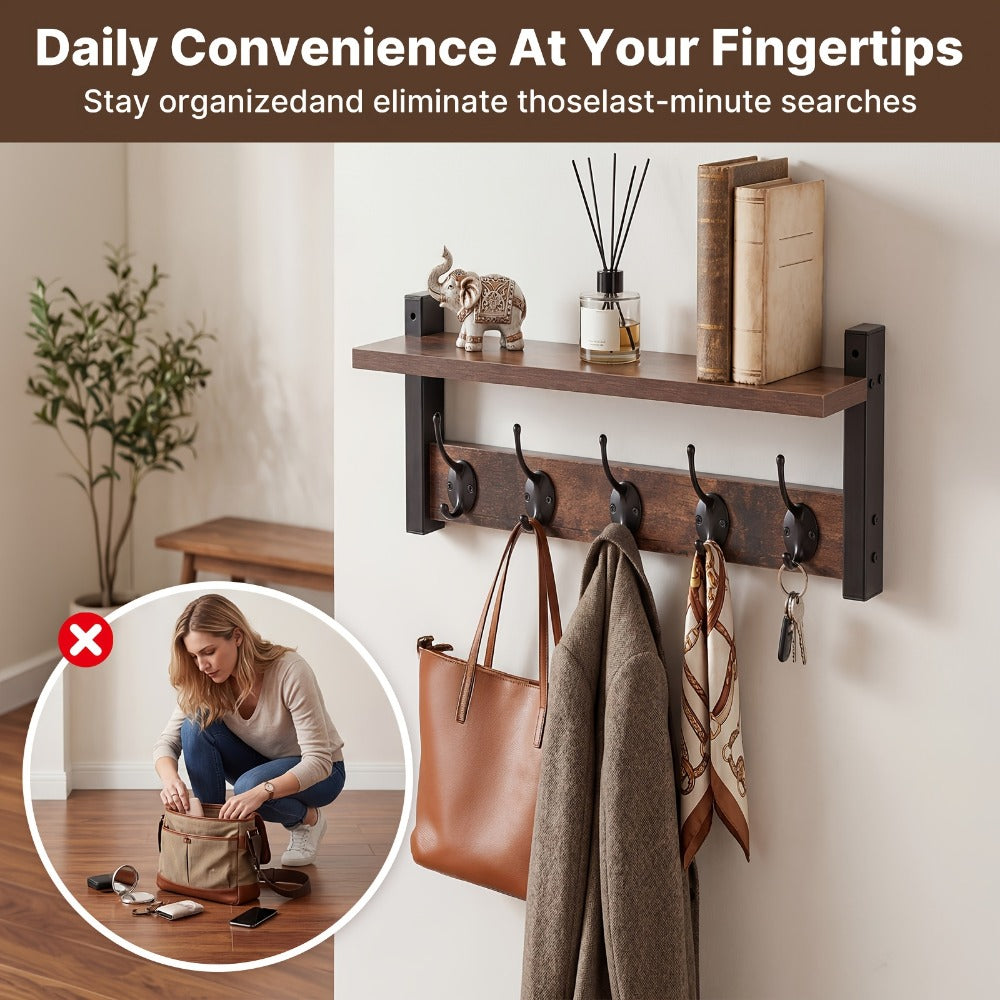 Wall-Mounted Heavy-Duty Coat Rack, Coat and Hat Organizer for Entryway detail image - detail view 10
