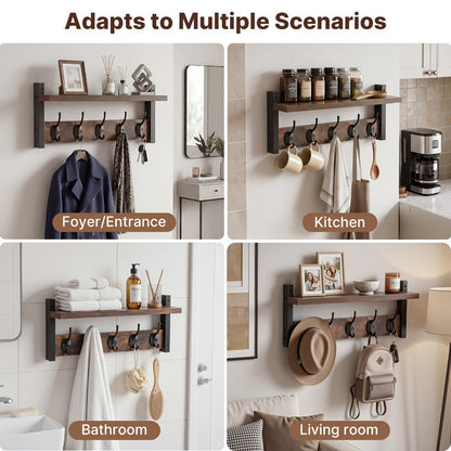 Wall-Mounted Heavy-Duty Coat Rack, Coat and Hat Organizer for Entryway detail image - detail view 11