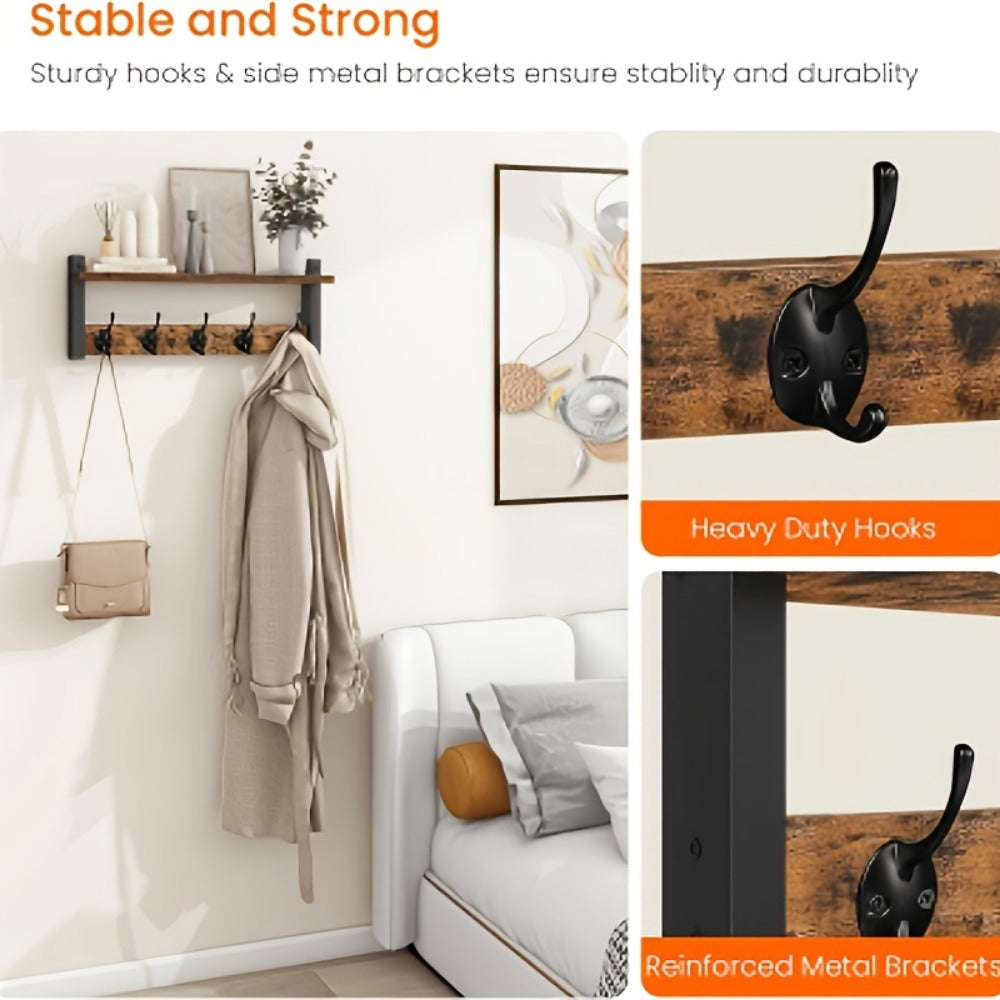 Wall-Mounted Heavy-Duty Coat Rack, Coat and Hat Organizer for Entryway detail image - detail view 13