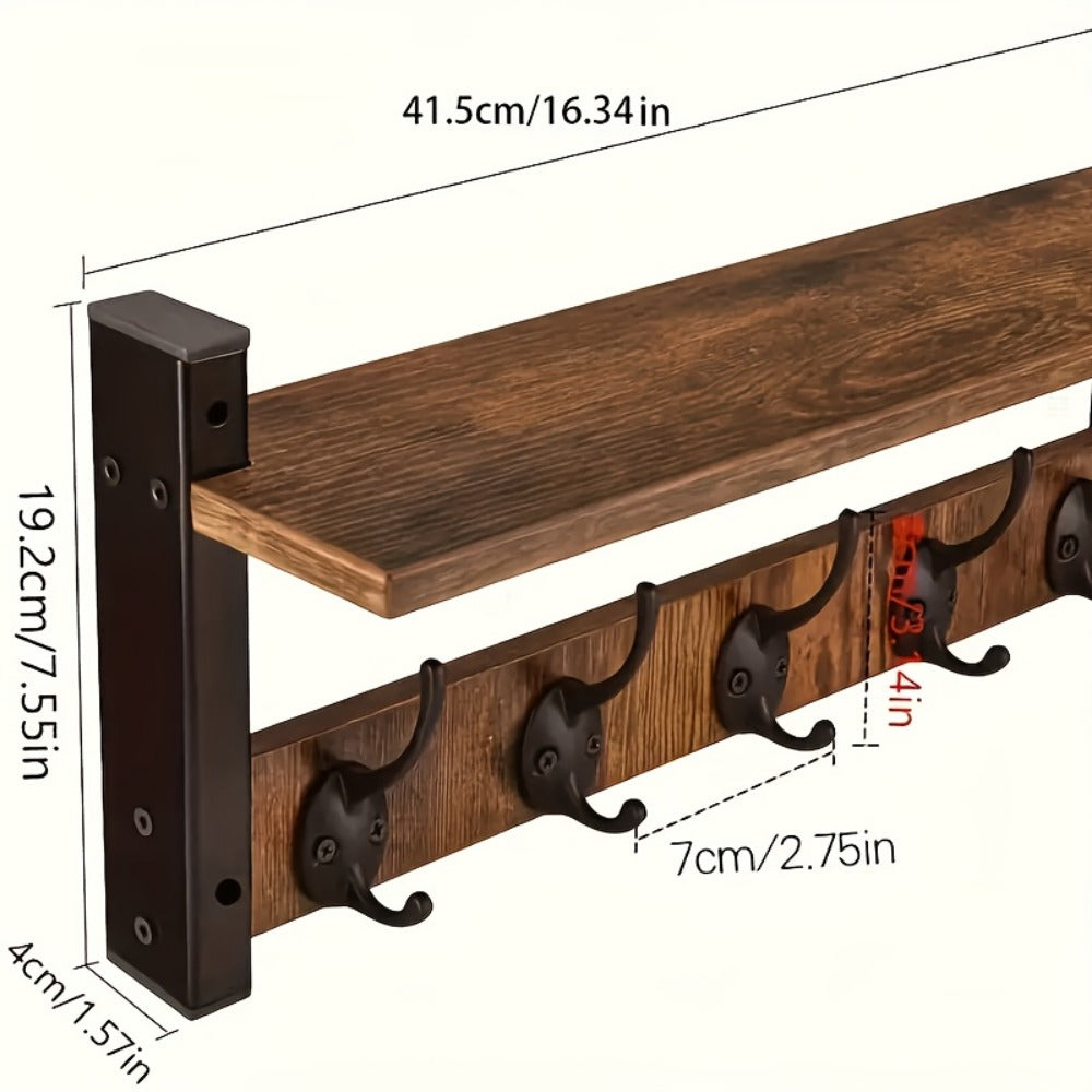 Wall-Mounted Heavy-Duty Coat Rack, Coat and Hat Organizer for Entryway detail image - detail view 15