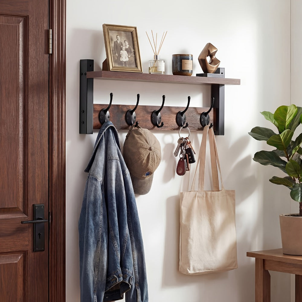 Wall-Mounted Heavy-Duty Coat Rack, Coat and Hat Organizer for Entryway detail image
