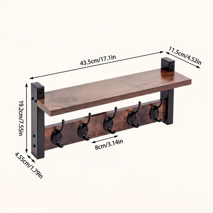 Wall-Mounted Heavy-Duty Coat Rack, Coat and Hat Organizer for Entryway detail image - detail view 4