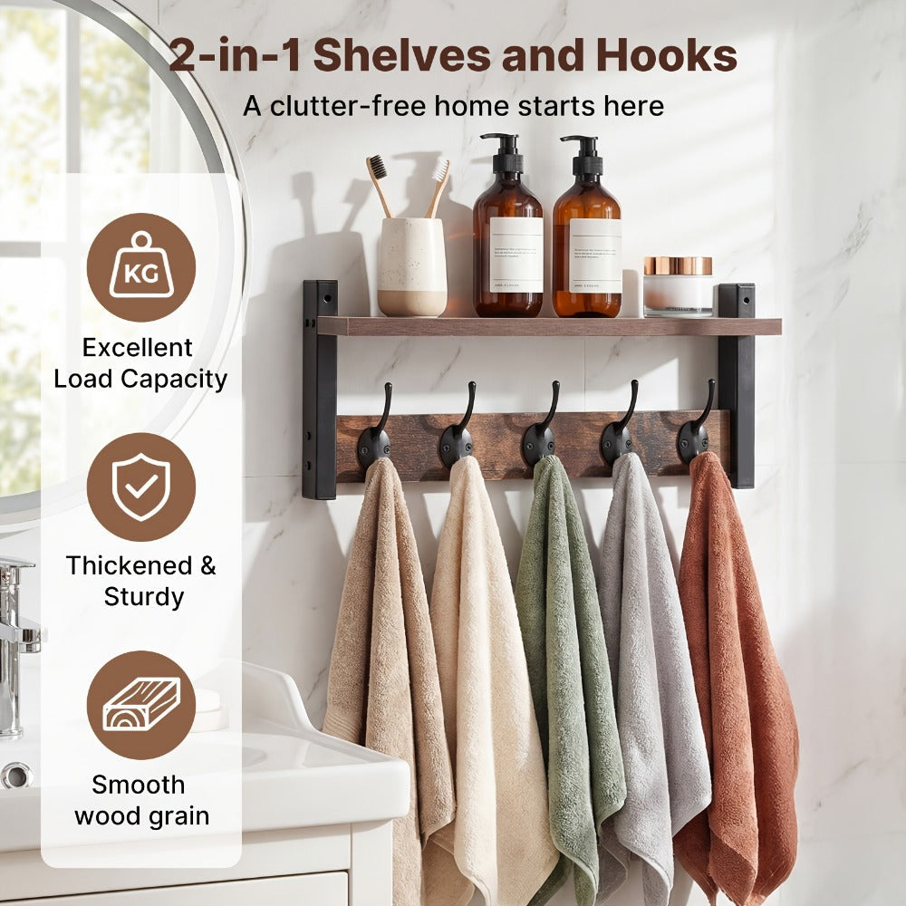 Wall-Mounted Heavy-Duty Coat Rack, Coat and Hat Organizer for Entryway detail image - detail view 6