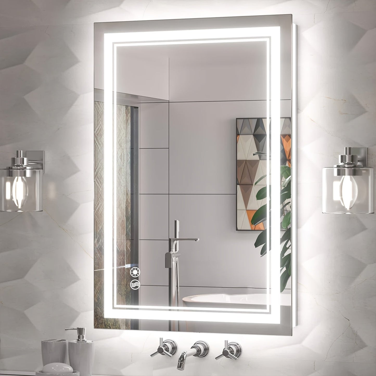 Bathroom Mirror shown in the 24 x 36 Front & Backlit option