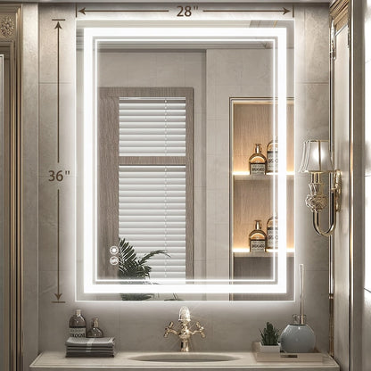 Bathroom Mirror shown in the 36 x 28 Front&Backlit option