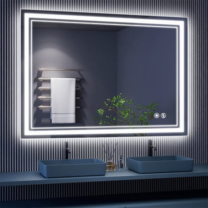 Bathroom Mirror shown in the 40 x 28 Front&Backlit option