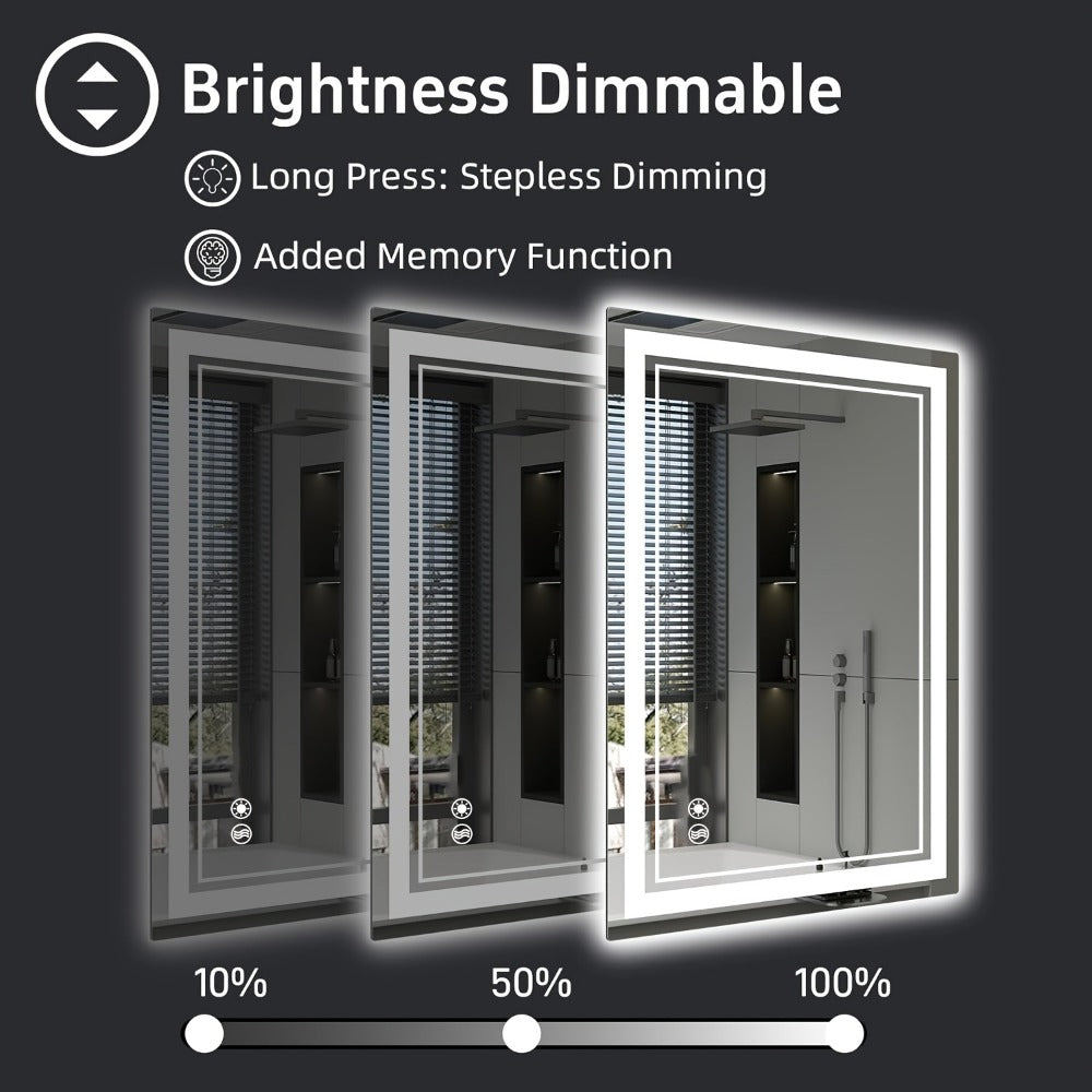 Wall-Mounted LED Bathroom Vanity Mirror with Anti-Fog Function detail image - detail view 6