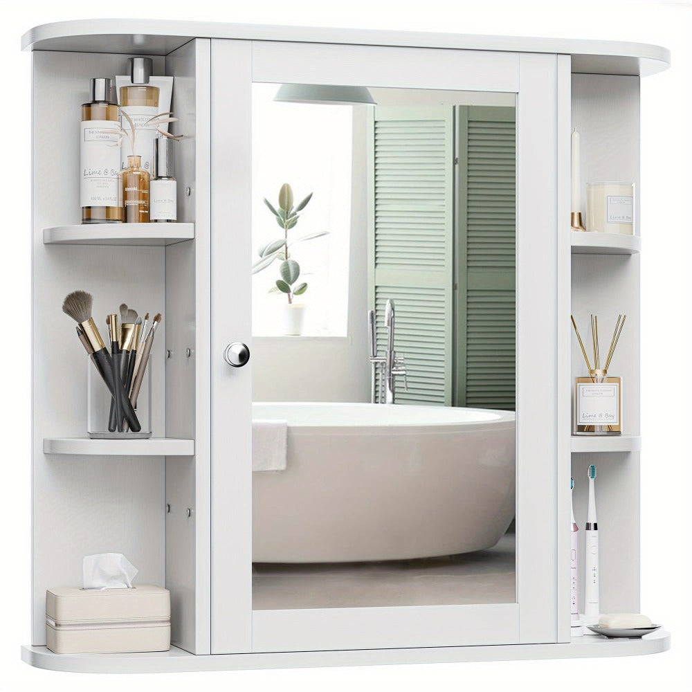 Wall-Mounted Medicine Cabinet with Open Shelves for Bathroom detail image - detail view 3