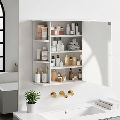 Wall-Mounted Medicine Cabinet with Open Shelves for Bathroom detail image - detail view 7
