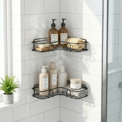 Wall-Mounted Metal Bathroom Corner Shelf for Organized Everyday Storage detail image - detail view 3