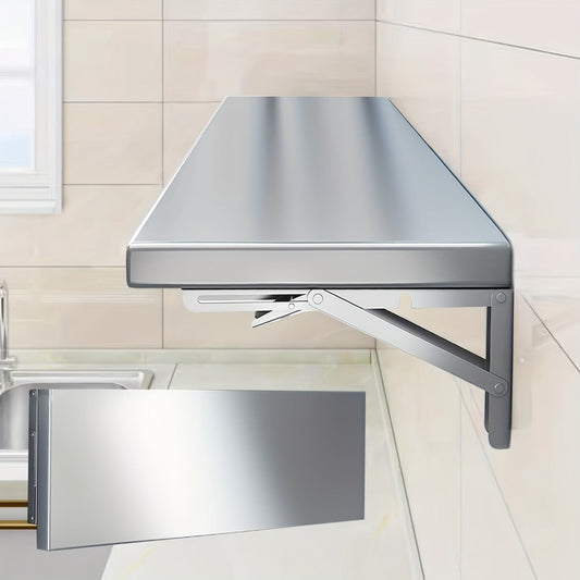 Folding Table, Wall Mounted 304 Stainless Steel, Foldable Wall Shelf for Kitchen Bathroom shown in the main product view