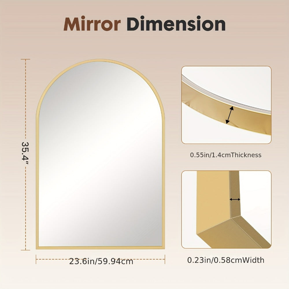 Wall-Mounted Metal Wall Mirror, Bathroom Vanity Mirror for Dressing and Daily Routines detail image - detail view 11