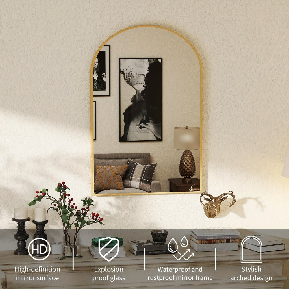 Wall-Mounted Metal Wall Mirror, Bathroom Vanity Mirror for Dressing and Daily Routines detail image - detail view 15
