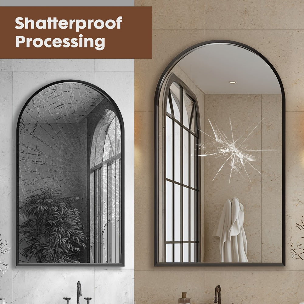 Wall-Mounted Metal Wall Mirror, Bathroom Vanity Mirror for Dressing and Daily Routines detail image - detail view 6