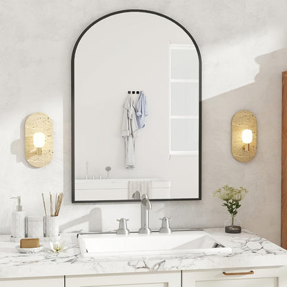 Wall Mirror, Arch Bathroom Mirror Wall Mounted Shatter-Proof Metal Frame Vanity Mirror shown in the main product view