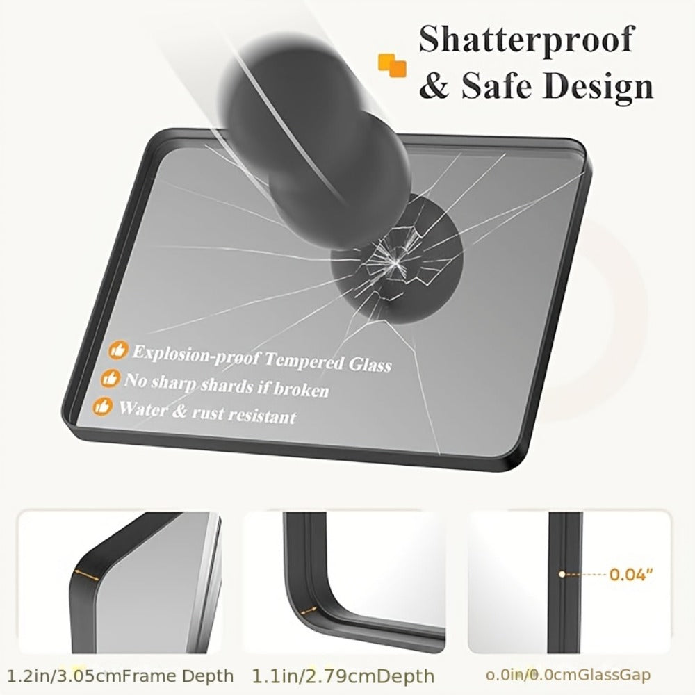 Wall-Mounted Metal Wall Mirror, Decorative Wall Mirror for Entryway detail image