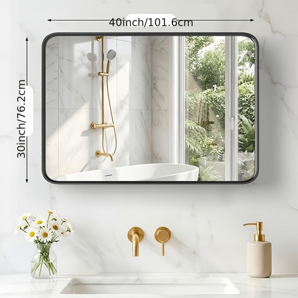 Wall-Mounted Metal Wall Mirror, Decorative Wall Mirror for Entryway detail image - detail view 3