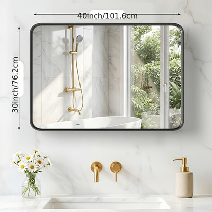 Wall-Mounted Metal Wall Mirror, Decorative Wall Mirror for Entryway detail image - detail view 3